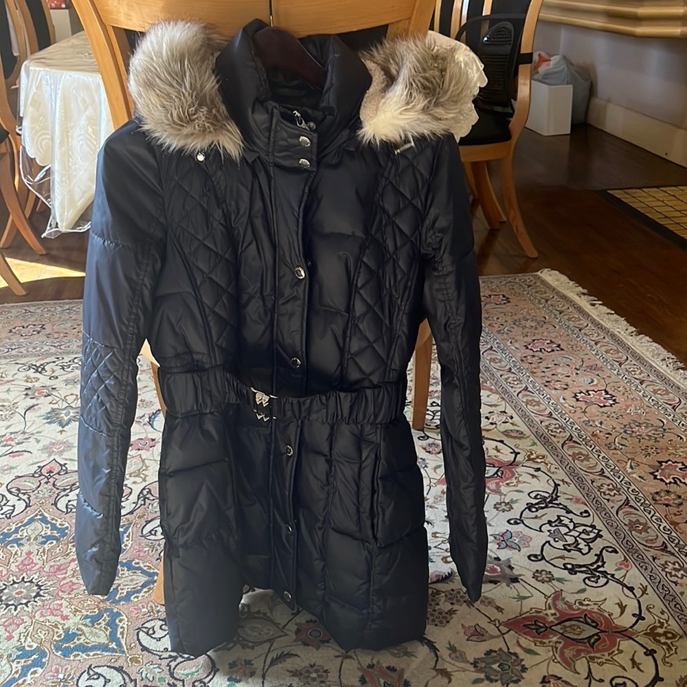 VINTAGE Laundry By shelli segal Navy Coat with Flattering Waist
